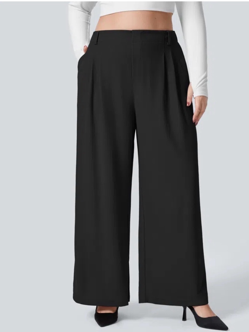 Halara Flex Wide Leg Black Work Pants for Women size 1x